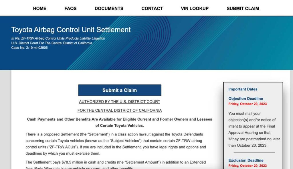 Airbag-Control-Unit-Settlement-Scam