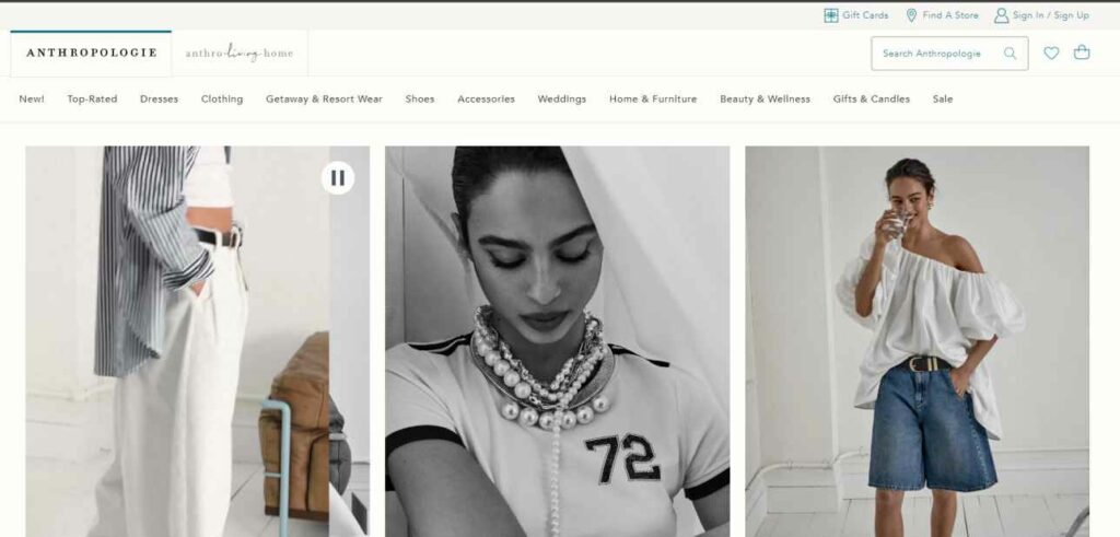 Anthropologie official website