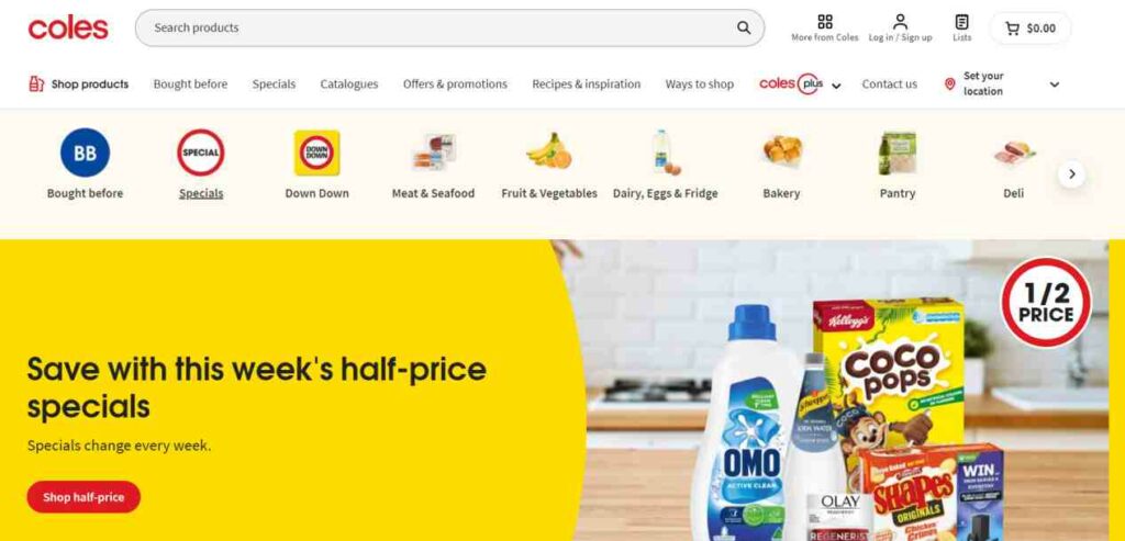 Coles official website