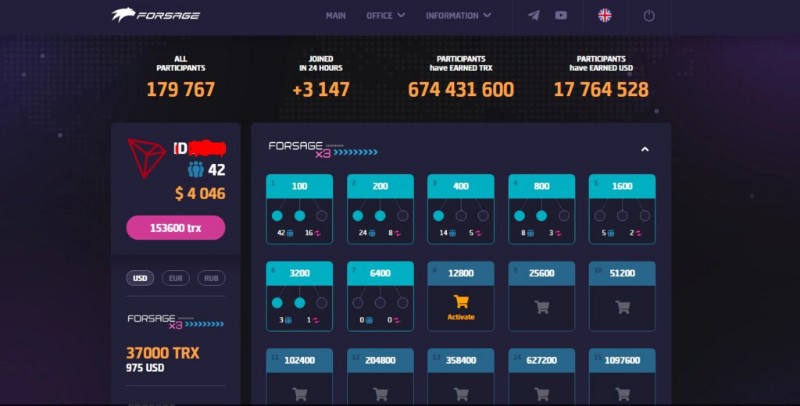 forsage busd earning