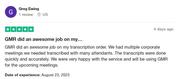 GMR Transcription review