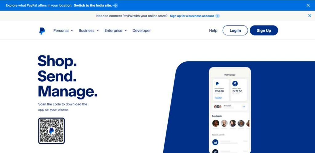 PayPal official website