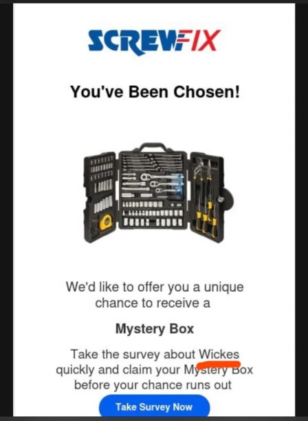 Screwfix scam email