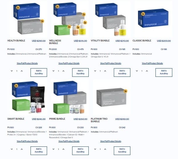 immunotec autoship packs