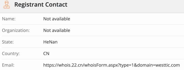 Westtic.com whois details