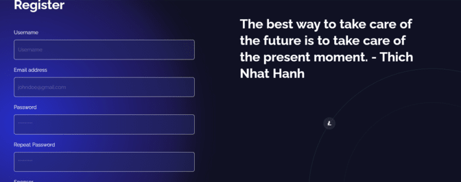 Cloudfi sign-up form