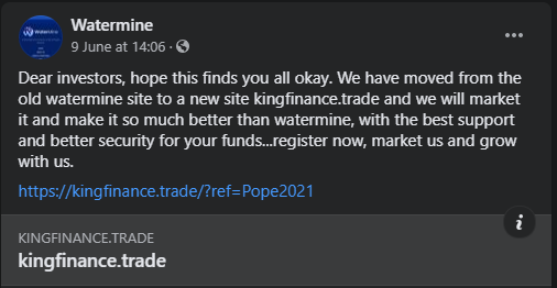 watermine announcement